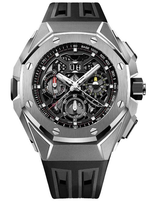 Review Audemars Piguet Concept Replica Royal Oak Concept Split-Seconds Chronograph GMT Large Date 43mm 26650TI.OO.D013CA.01 watch - Click Image to Close